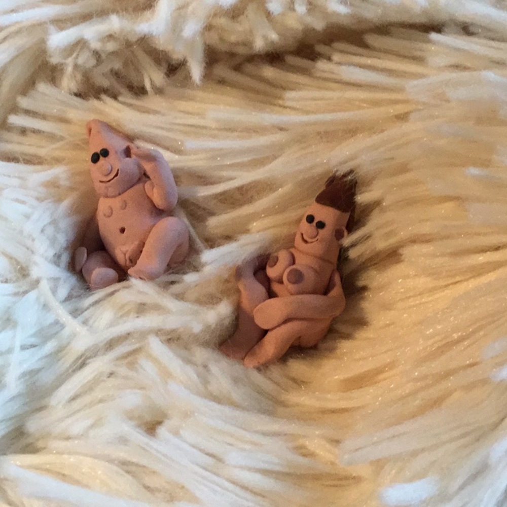 Adam & Eve Pins, the Pair.